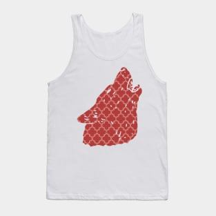 Wolf Silhouette with Pattern Tank Top